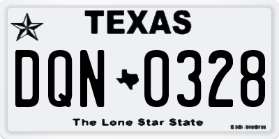 TX license plate DQN0328