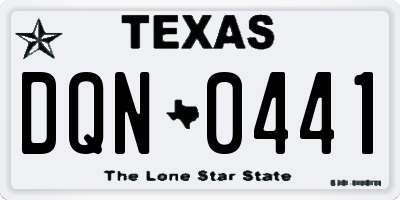 TX license plate DQN0441