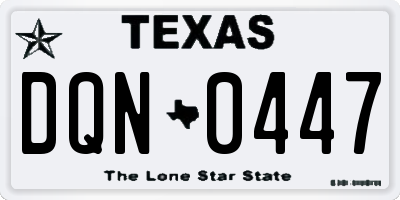 TX license plate DQN0447