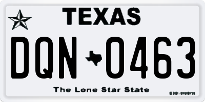 TX license plate DQN0463