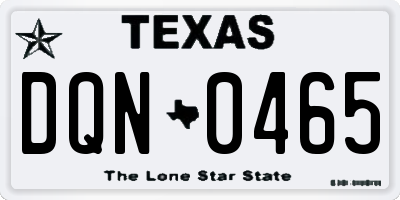 TX license plate DQN0465