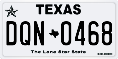 TX license plate DQN0468