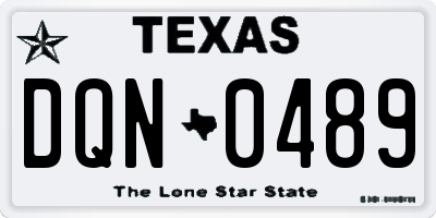 TX license plate DQN0489