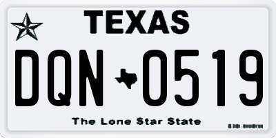 TX license plate DQN0519