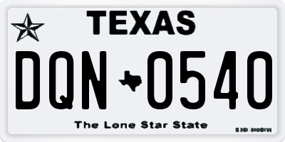 TX license plate DQN0540