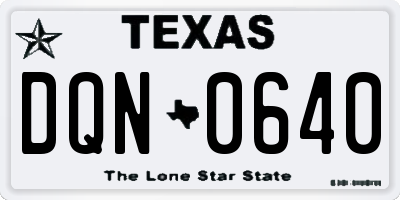 TX license plate DQN0640