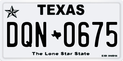TX license plate DQN0675