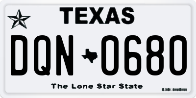 TX license plate DQN0680