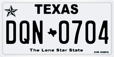 TX license plate DQN0704