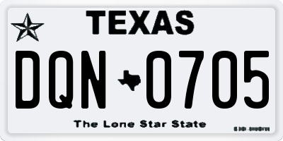 TX license plate DQN0705