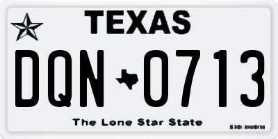 TX license plate DQN0713