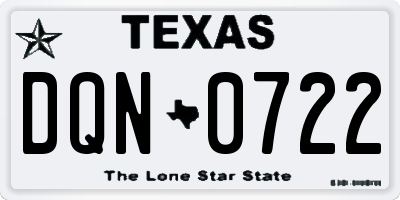 TX license plate DQN0722
