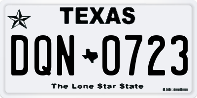 TX license plate DQN0723