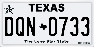 TX license plate DQN0733