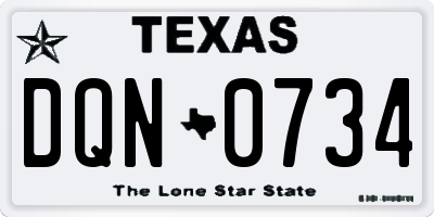 TX license plate DQN0734
