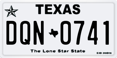 TX license plate DQN0741