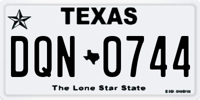 TX license plate DQN0744