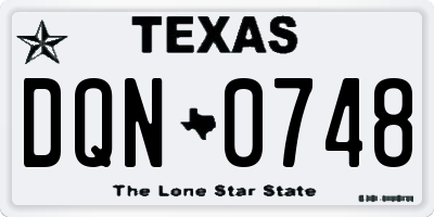TX license plate DQN0748