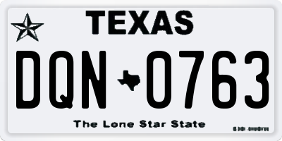 TX license plate DQN0763