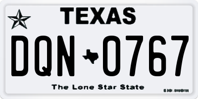 TX license plate DQN0767