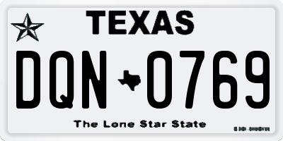 TX license plate DQN0769