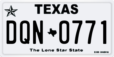 TX license plate DQN0771