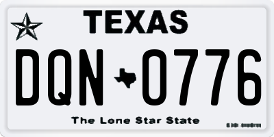 TX license plate DQN0776