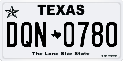 TX license plate DQN0780