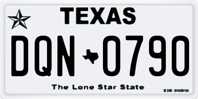 TX license plate DQN0790