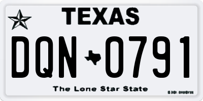 TX license plate DQN0791