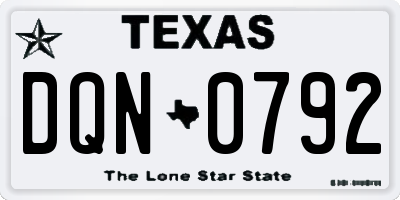 TX license plate DQN0792