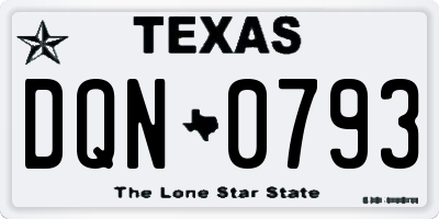 TX license plate DQN0793