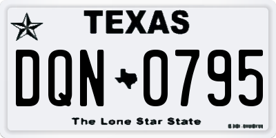 TX license plate DQN0795