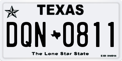 TX license plate DQN0811