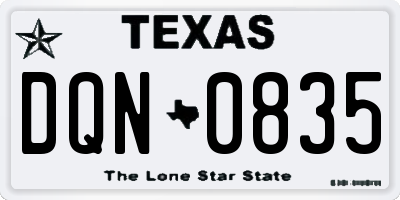 TX license plate DQN0835