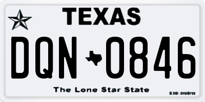 TX license plate DQN0846