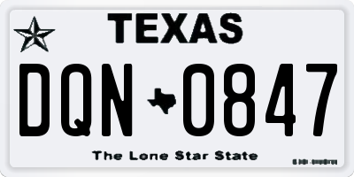TX license plate DQN0847