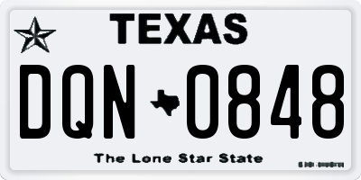 TX license plate DQN0848