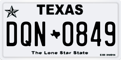 TX license plate DQN0849