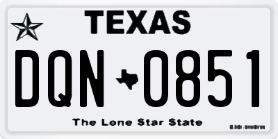 TX license plate DQN0851