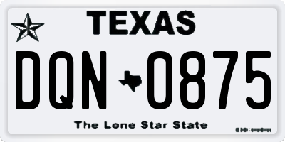 TX license plate DQN0875