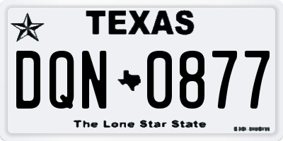 TX license plate DQN0877