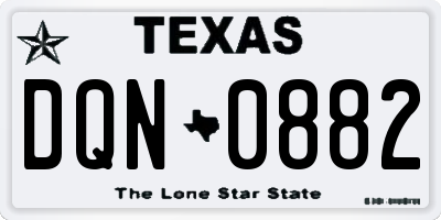 TX license plate DQN0882
