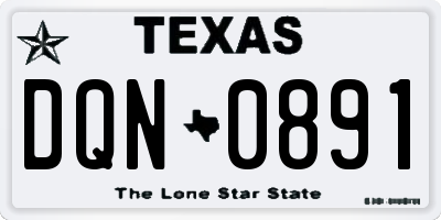 TX license plate DQN0891