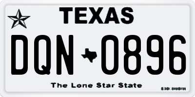 TX license plate DQN0896