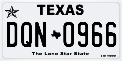 TX license plate DQN0966