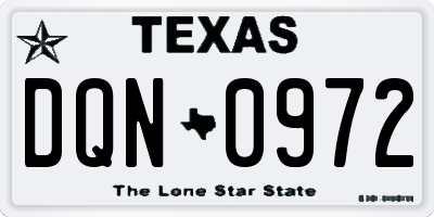 TX license plate DQN0972