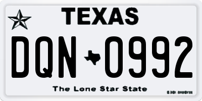 TX license plate DQN0992
