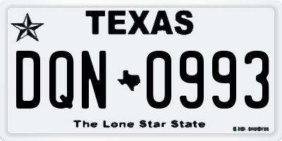 TX license plate DQN0993