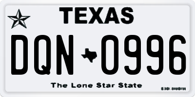 TX license plate DQN0996